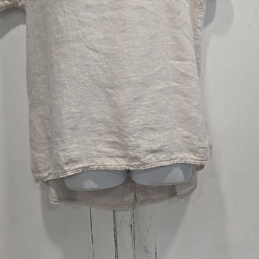 TERZO MILLENNIO 100% LINEN HI LOW TUNIC. SIZE LARGE. #7601 - Picture 5 of 10